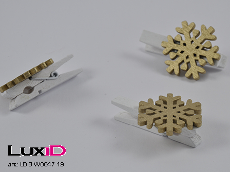 Wooden snowflake 19 gold 30mmx30mm (36pcs)